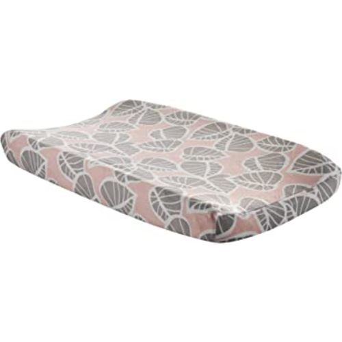 Lambs & Ivy Calypso Pink/Taupe Leaf Print Baby Changing Pad Cover