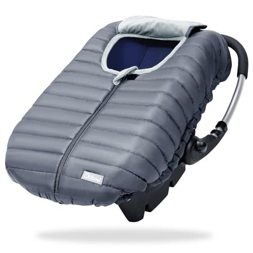 Orzbow Enfant Car Seat Covers - Cocoon Baby Cover for Boys & Girls, for Spring Autumn Winter, Breathable Windproof, Zipped Window, Universal Fit for Infant Car Seat (0-12M), Gray