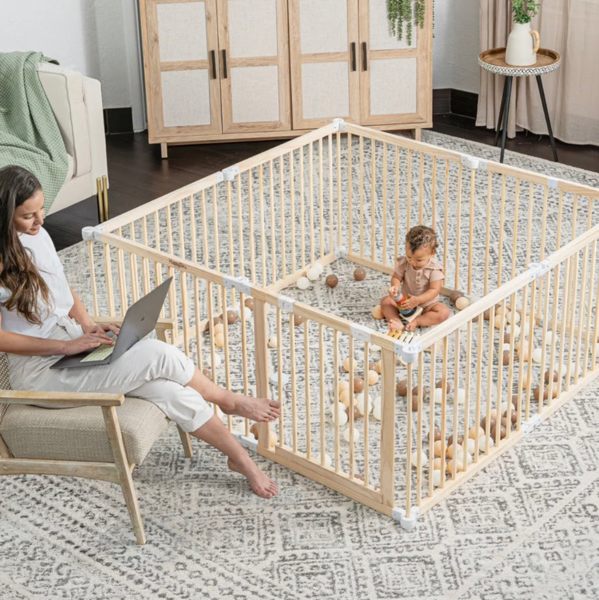 Natural Timber Baby Playpen