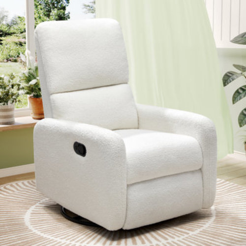 Ebern Designs Swivel Rocking Chair Recliner Chair Massage, Upholstered Modern Glider with High Back | Wayfair
