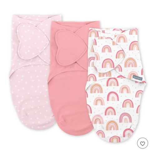 SwaddleMe by Ingenuity Monogram Collection Swaddle Wrap, for Ages 0-3 Months - 3pk