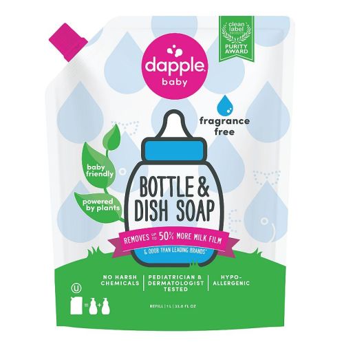 Dapple Baby Bottle & Dish Soap Refill Fragrance Free 34 Oz