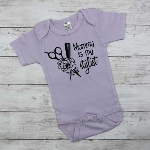 Baby gift for hairstylist, baby shower gift for hair dresser, my Mommy is my stylist baby outfit, baby gift for cosmetologist