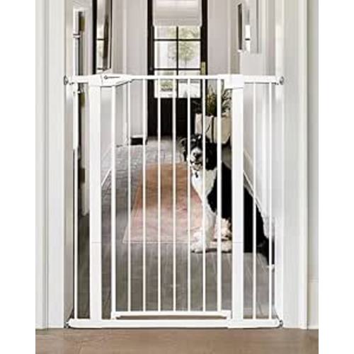 Amazon.com: Papacare 42" Extra Tall Baby Gate for Stairs and Doorways, Fits Openings 29.5"-40.5" Wide, Auto-Close, Pressure-Mounted Pet and Dog Gates, Secure Your Home While Keeping Your Little Ones Safe，White : Baby