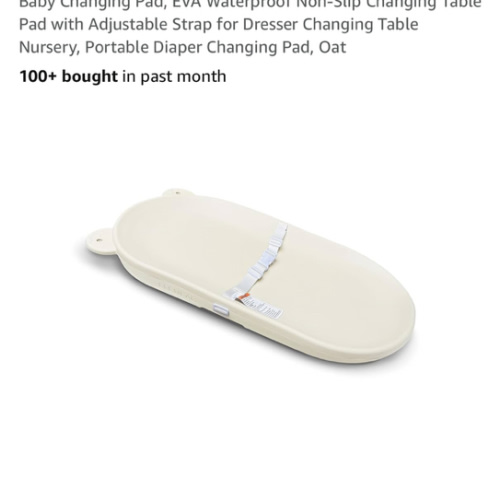 Baby Changing Pad, EVA Waterproof Non-Slip Changing Table Pad with Adjustable Strap for Dresser Changing Table Nursery, Portable Diaper Changing Pad, Oat