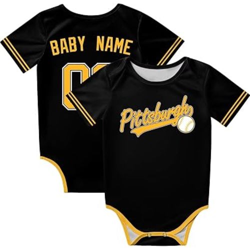 KREDE Baby Clothes Unisex Bodysuit Personalized Custom Baby Name Number for Boy Girl