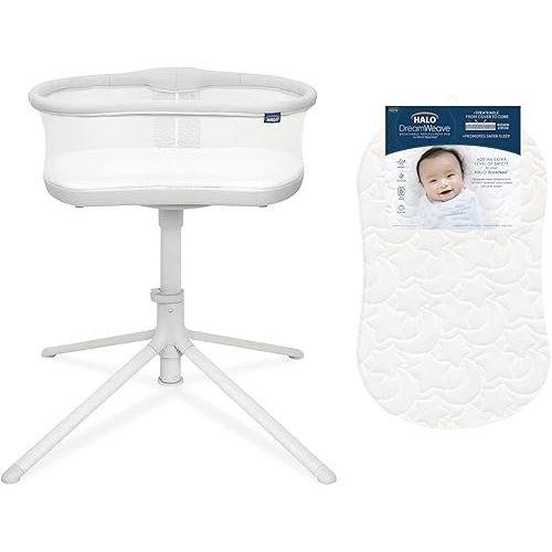HALO 3.0 BassiNest Swivel Sleeper and DreamWeave Breathable Mesh BassiNest Replacement Pad (Bundle)