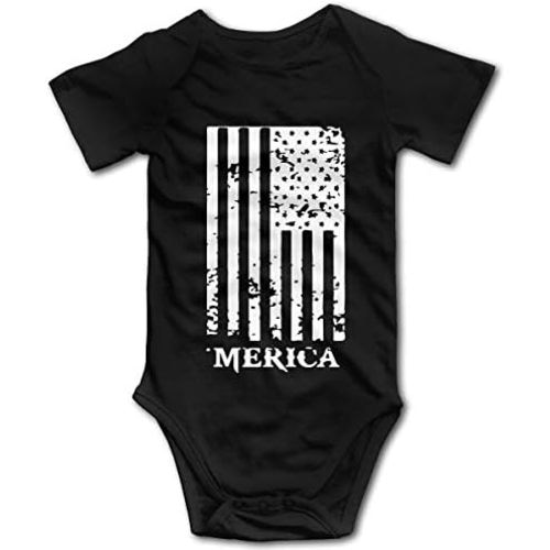 OASCUVER Flag of Merica Baby Boys' and Girl's Bodysuits Infant Romper Jumpsuit Short-Sleeve Toddler