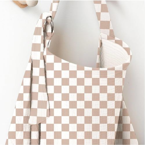 Muslin Nursing Covers for Breastfeeding, Privacy Breast Feeding Cover with Arch Neckline for Mom and Baby, Breathable 100% Cotton Nursing Apron Multi-use Stroller Cover