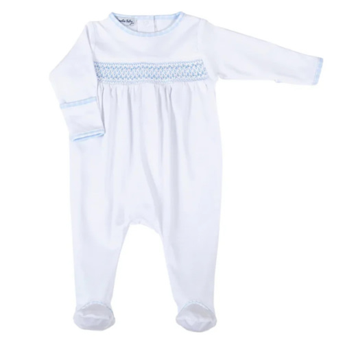 Blue New Beginnings Smocked Footie (Infant)