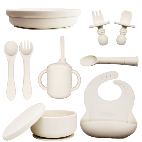 Baby Led Weaning Kit of Essential Utensils- Milky White