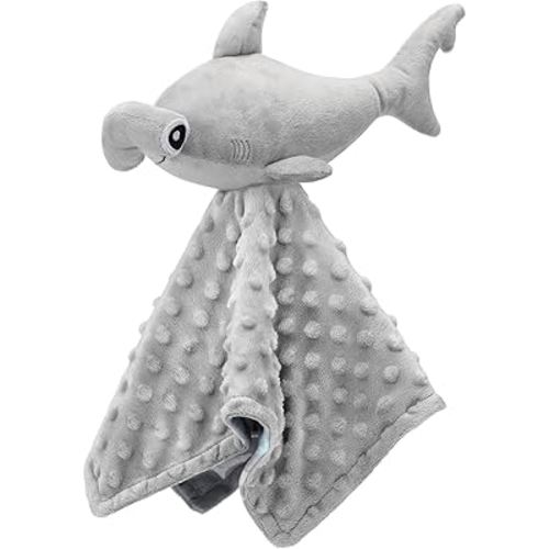 Hammerhead Shark Security Blanket Plush Baby Snuggle Lovey Blanket for Babies and Toddlers Soft Cuddly Companion Unisex for Newborns Ocean Themed Decor