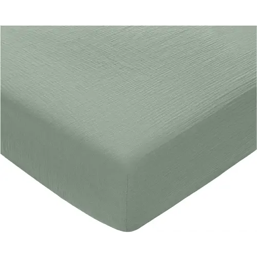 Muslin Fitted Crib Sheet, Extra Soft 100% Muslin Cotton Crib Sheets for Standard Crib and Toddler Mattresses by Comfy Cubs
