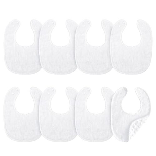Cherub New Upgraded Muslin Baby Bibs for Drooling and Teething, 8 Pack Absorbent Baby Bandana Bibs for Baby Girl Boy, Soft Cotton Baby Drool Bibs - Multicolored-005