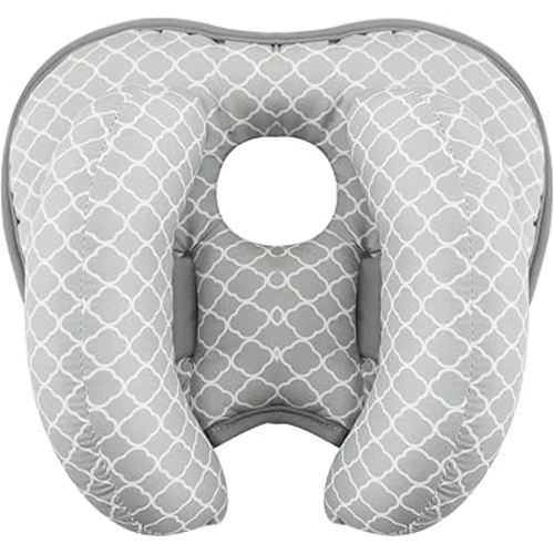 KAKIBLIN Baby Pillow for Head, 2 in 1 Infant Head Support Newborn Head Pillow Banana Neck Pillow for Baby, Baby Travel Pillow for Stroller Neck Support for Stroller or Bed,White Cloud
