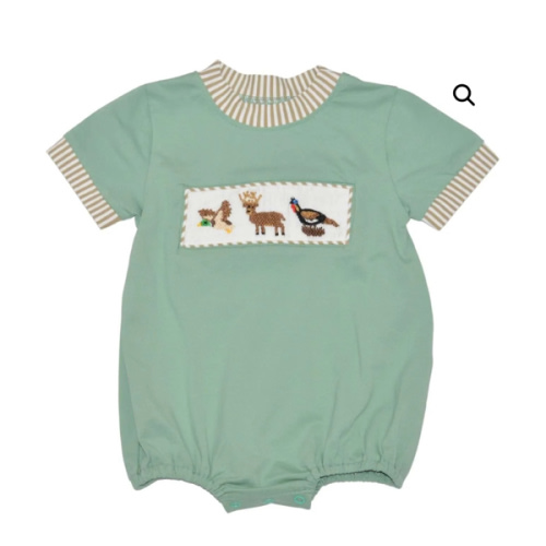 Hand Smocked Wildlife Bubble