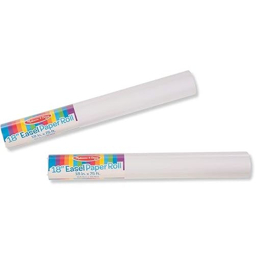 Melissa & Doug Deluxe Easel Paper Roll Replacement (18 inches x 75 feet) - 2 Count (Pack of 1) - White