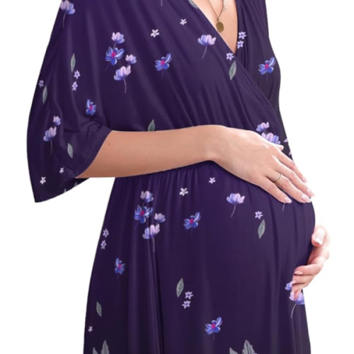 Ekouaer 3 in 1 Labor/Delivery/Hospital Gown Maternity Dress Nursing Nightgown Sleepwear for Breastfeeding