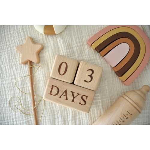 Wooden Baby Milestone Blocks for Rachel