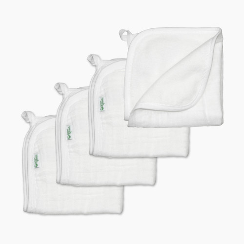 GREEN SPROUTS Muslin Washcloths (4 Pack) - White