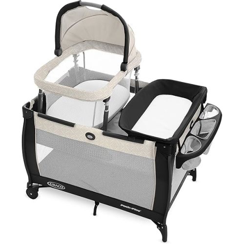 Graco Pack 'n Play Day2Dream Travel Bassinet Playard Features Portable Bassinet Diaper Changer and More (Lo, Lo)