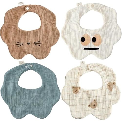 4 Pack Baby Bandana Bibs (0-24 Months)