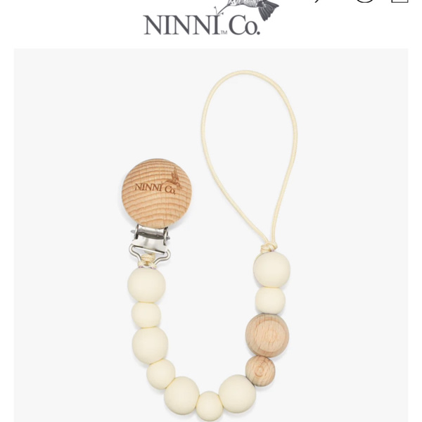Ninni Co. Marshmallow Cream Pacifier Clip