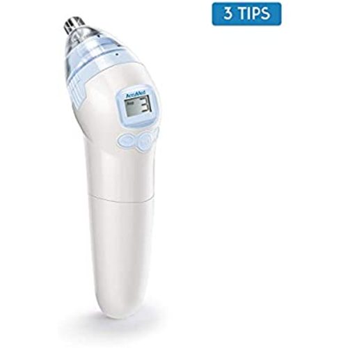 AccuMed ANC-201 V2 Electric Baby Nasal Aspirator Nose Cleaner and Suction Snot Sucker - Gentle Enough for Newborns, Infants, Toddlers. 3 Different Sized Nose Tips. Hygienic, Safe and Battery Operated