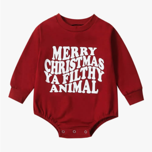 FYBITBO My First Christmas Baby Girl Boy Outfit Sweatshirt Romper Sweater Onesie Long Sleeve Bodysuit Fall Clothes