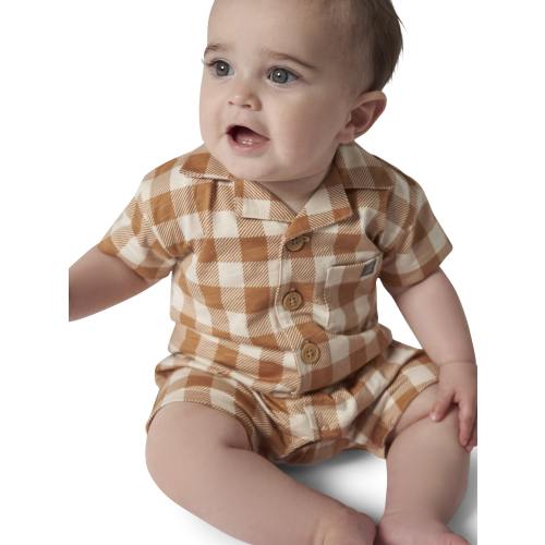 Modern Moments by Gerber Baby Boy Short Sleeve Romper - 100% Cotton - Sizes 0/3M - 24M