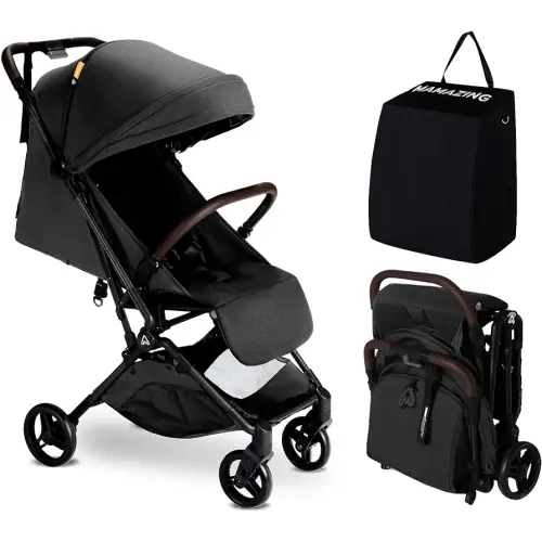 Lightweight Baby Travel Stroller–Mom’s Choice Gold Award Winner, Compact & Airplane-Friendly, One-Handed Folding Design, 11.6 lbs, Perfect for Toddlers, Jet