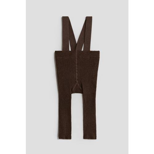 RIB-KNIT LEGGINGS WITH SUSPENDERS