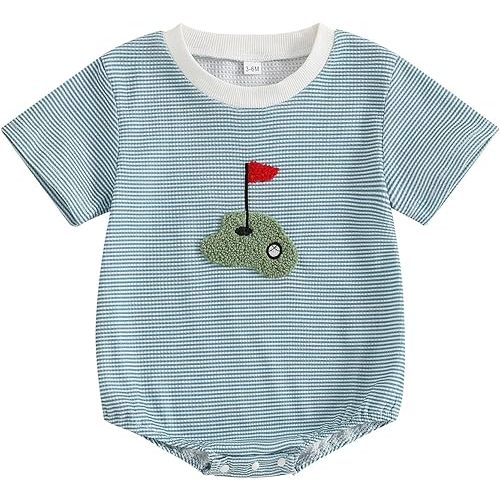 Douhoow Infant Baby Romper Short Sleeve Baby Boy Girl Romper Unisex Baby Game Day Summer Clothes