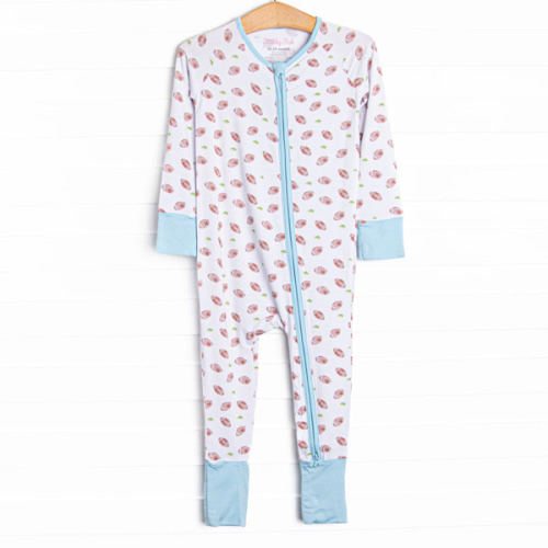 Touchdown Time Bamboo Zippy Pajama, Blue – Stitchy Fish