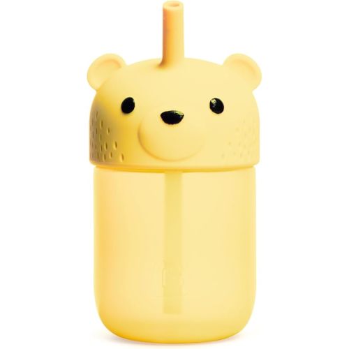 Munchkin Gentle™ Transition Honey Bear Straw Cup for Babies and Toddlers 6 Months and Up, Squeezable Sippy Bottle for Easy Drinking, 9 Ounce, Yellow