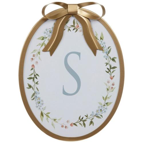 Gold Bow & Floral Letter Wood Wall Decor