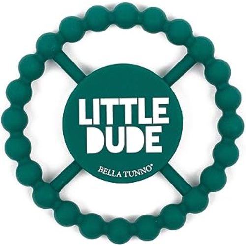 Bella Tunno Happy Teether for Boys – Soft & Easy Grip Baby Boy Teether Toy, Silicone Teether Ring to Help Soothe Gums, Non-Toxic and BPA Free, Little Dude