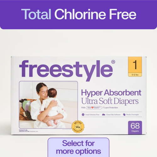 Freestyle Hyper Absorbent Ultra Soft Baby Diapers, Size 1, 68 Count (Select for More)