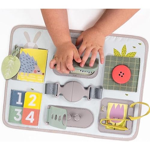 Busy Board for Toddlers, Montessori Toy for 18 Months & up with 10 Educational Toddler Activities to Develop Fine Motor & Problem Solving Skills Learning Sensory Board Travel Toy Non-Toxic.