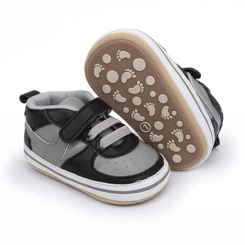 Clowora Unsex Baby Shoes Boys Girls Infant Sneakers Non-Slip Soft Rubber Sole Toddler Crib First Walker Lightweight Shoes