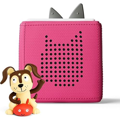 Toniebox Audio Player Starter Set with Playtime Puppy - Listen, Learn, and Play with One Huggable Little Box - Pink