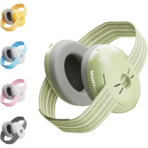 Alpine Muffy - Baby Noise Cancelling Headphones - CE & ANSI Certified -Soft & Comfortable Baby Ear Protection up to 36 Months - Baby Essentials Ear Muffs for Hearing Protection - Green