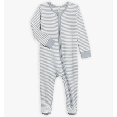 Colored Organics Baby Zip-Up Footed Sleeper with 2-Way Zipper - Newborn Organic Cotton Pajamas