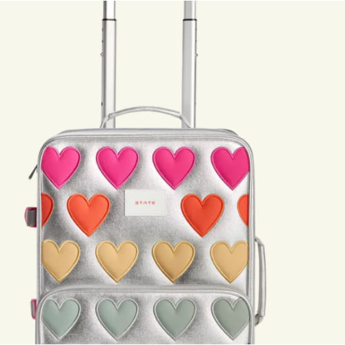 STATE Bags | Logan Suitcase Metallic Patchwork Hearts