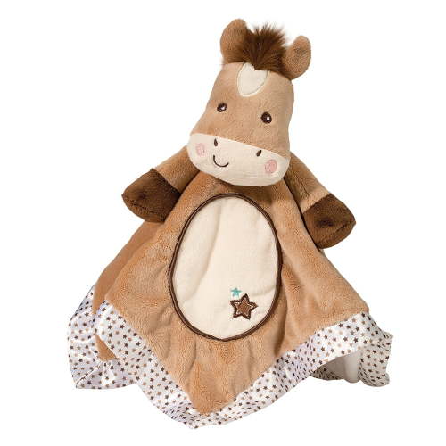 Douglas Lil' Star Pony Snuggler Plush Toy, Soft Brown Fabric, Satin Border, Baby Cuddler