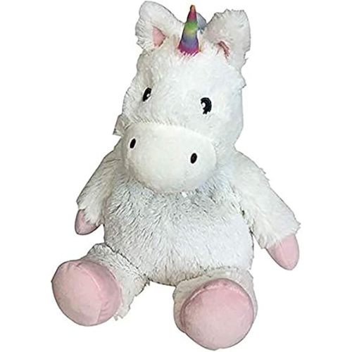 warmies Junior Microwavable & Weighted Stuffed Animals, White Unicorn - Heated Stuffed Animal Plushie for Warmth & Comfort - Cute Soft Plush Toys for Adults & Children (Boys, Girls, Babies & Toddlers)