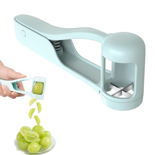 Homnoble Grape Cutter For Toddlers, Grape Slicer for Baby Stainless Steel Blade Grape Cherry Tomato Strawberry Cutter Tools Into 4 Pieces for Vegetable Fruit Salad Cake Decoration
