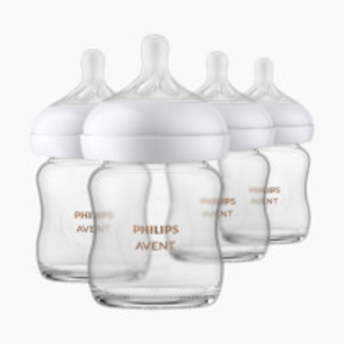Philips Avent Glass Natural Baby Bottle with Natural Response Nipple - 4 Oz, 4