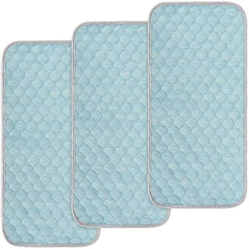 BlueSnail Quilted Thicker Waterproof Changing Pad Liners,3 Count(Blue)