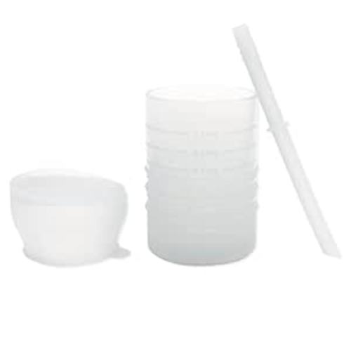 Amazon.com : Bumkins Baby and Toddler Cups, Sippy Cup with Straw, Spill Proof, Transition Cup for Babies Ages 1 Year, Safely Sip from Lid, Straw or Cup, First Year Supplies, Platinum Silicone, Holds 7oz, Gray : Baby